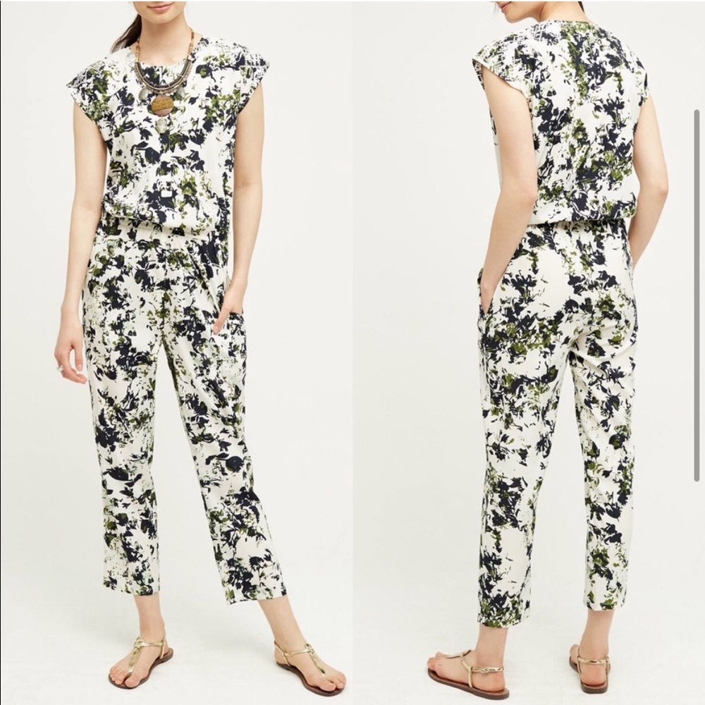 Anthropologie Ranna Gill Aida Floral Jumpsuit Medium M